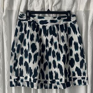 LOFT Blue and White Patterned Mini Skirt